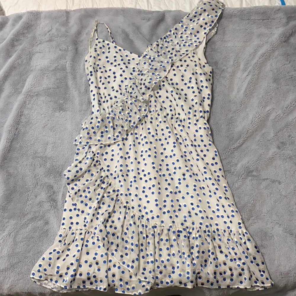 Lilly Pulitzer One Shoulder Dress in White and Blue